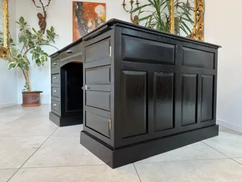 Sale Jugendstil Schreibtisch Schwarz Partnerdesk Partnerschreibtisch G2171