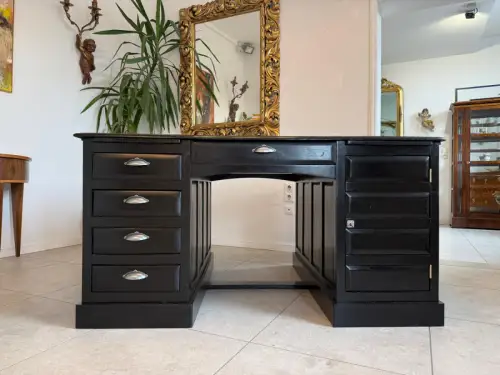 Sale Jugendstil Schreibtisch Schwarz Partnerdesk Partnerschreibtisch G2171