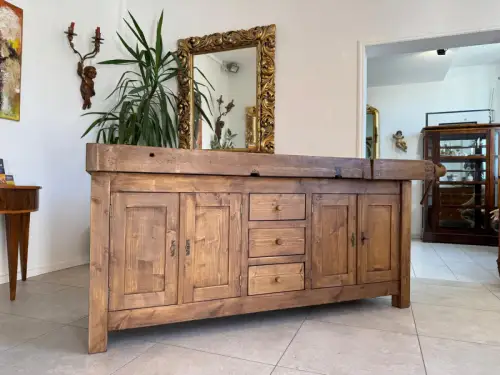 Urige Hobelbank Werkbank Pult Tresen Ladenschrank G2184