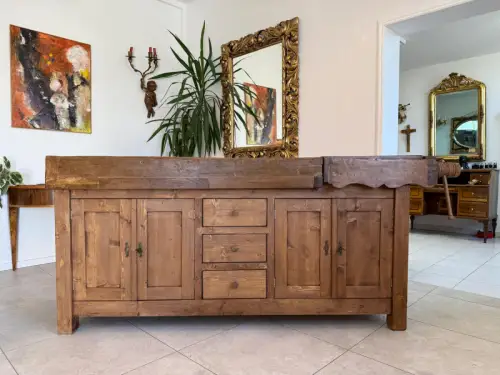 Urige Hobelbank Werkbank Pult Tresen Ladenschrank G2183