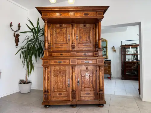 Spätrenaissance Stollenschrank Sekretär Eichenholz Original Rarität Antiquität G