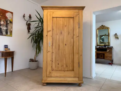 Restaurierter Biedermeier Bauernschrank Naturholzschrank G2206