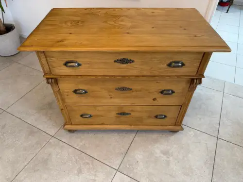 Restaurierte Gründerzeit 3 Laden  Kommode Weichholz Antik  G2205