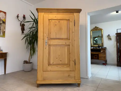Restaurierter Biedermeier Bauernschrank Naturholzschrank G2207