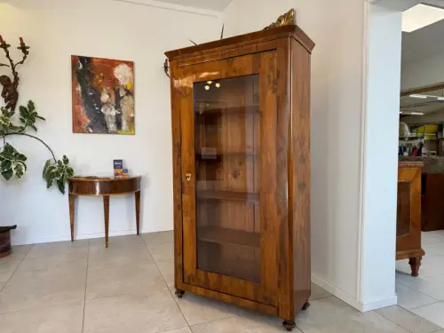 Antiquität Sale Biedermeier Vitrine Bücherschrank Nussholz G2212