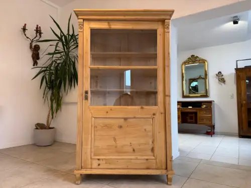Bäuerliche Gründerzeit Vitrine Bauernvitrine Bauernschrank Naturholz G2215