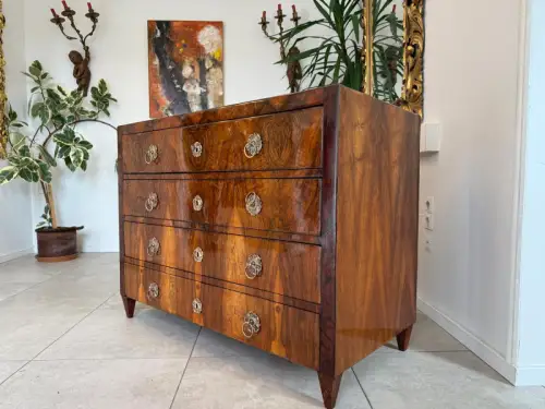Restaurierte Biedermeier Kommode 4 Ladenkommode Nussholz G2211