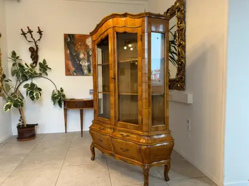 Bücherschrank Barock Barockstil Vitrine Glasschrank Wohnzimmerschrank G2236