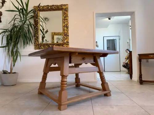 Jogltisch Bauerntisch Eichenholz Hüttentisch Bauernmöbel G2276