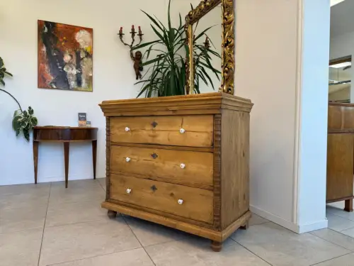 Originale Gründerzeit Kommode Antik 3 Laden aus Fichtenholz Weichholz G2280