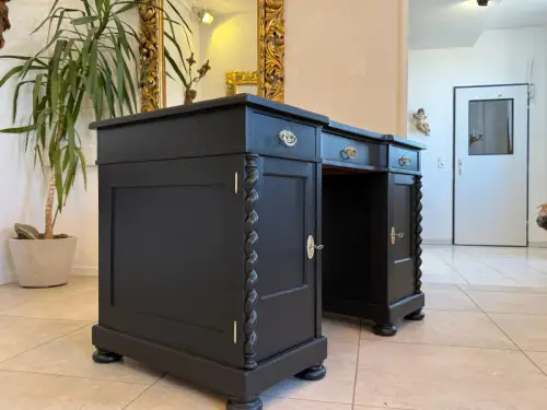 Restaurierter Jugendstil Schreibtisch Sekretär Freisteher Originalstück G2275