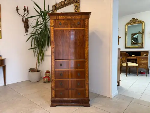 Zierlicher Barocker Sekretär Schreibtisch Wurzelholz G2302