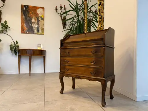 Zierlicher Barocker Sekretär Schreibtisch Wurzelholz G2310