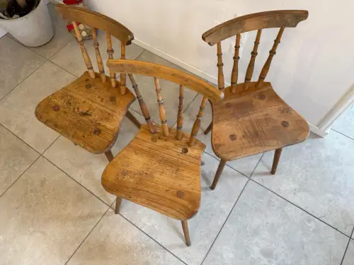3 alte Bauernsessel Sprossenstühle Stuhl Landhaussessel G2339