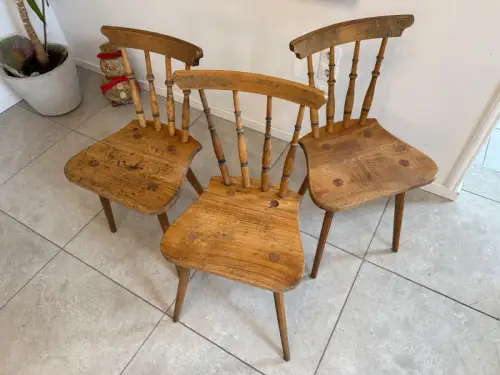 3 alte Bauernsessel Sprossenstühle Stuhl Landhaussessel G2339
