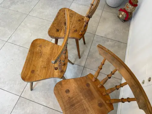 3 alte Bauernsessel Sprossenstühle Stuhl Landhaussessel G2339