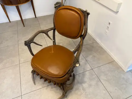 Antiker Jagdsessel geweihstuhl Sessel Traumstuhl G2322