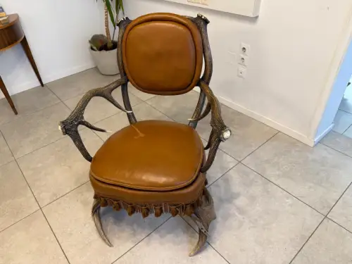 Antiker Jagdsessel geweihstuhl Sessel Traumstuhl G2322