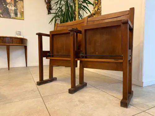 Original Wiener Kinosessel 2er Sitz Klappstuhl Stuhl Nostalgie Antik G2267