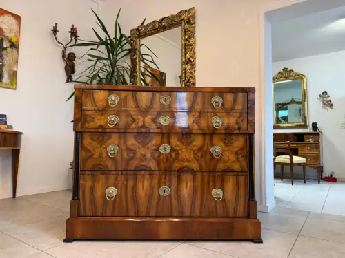 Restaurierte Biedermeier Schreibkommode Nussholz Antiquität G2254
