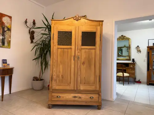 Originaler Bauernvitrinenschrank Biedermeierschrank Vitirnenschrank Bücherschran