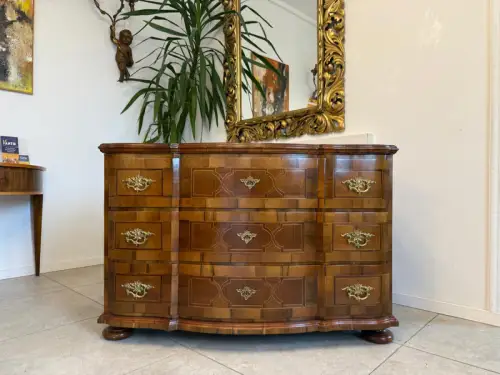 Authentische Barock Kommode Obstholz Marketerien Antiquität Nussholz  G2370