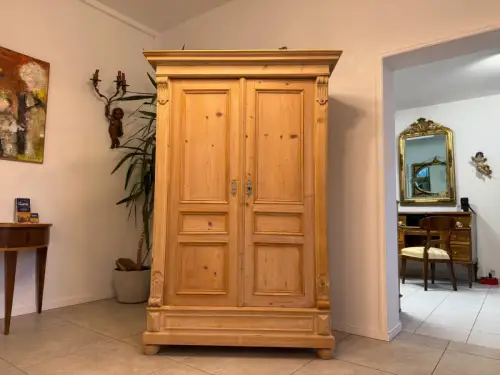 Originaler 2 türiger Bauernschrank Gründerzeit Naturholzschrank G2398