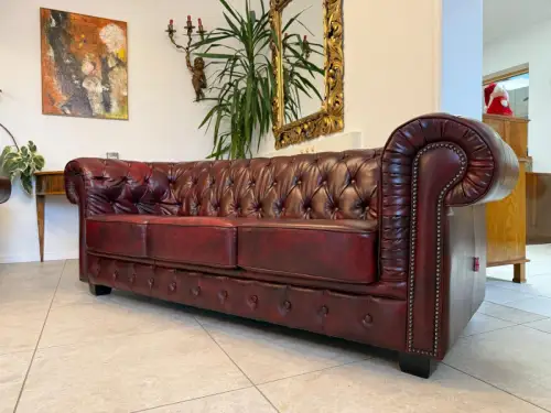 Chesterfield Sofa 3er Sofa Ledersofa Couch Clubmöbel Cultmöbel G2264-1