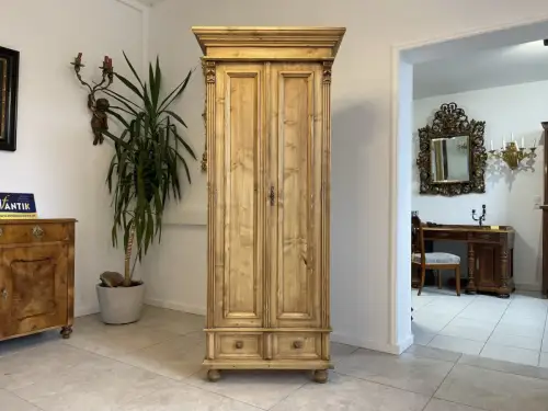 Bauernschrank Waffenschrank Antik Landhausstil Holz Kasten - G1163