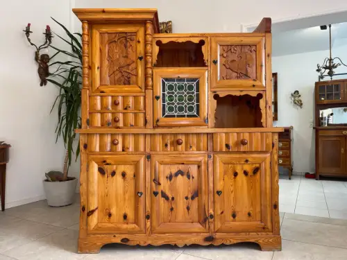 Zirbenholz Kredenz Butzenglas Küchenschrank G1173