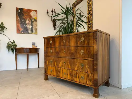 Originale Biedermeier Kommode 4 Ladenkommode Nussholz D1061