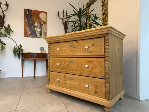 Originale Gründerzeit Kommode Restauriert Fichtenholz Antik D1080