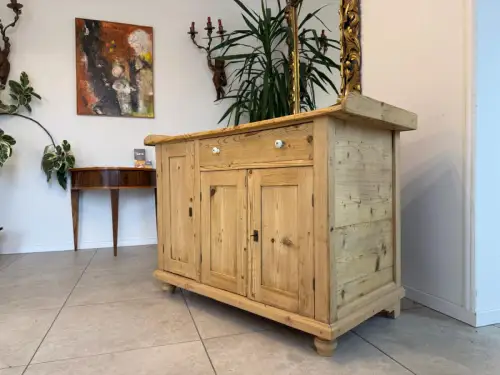 Bäuerliche Wickelanrichte Kommode Naturholz Antik & Alt D1083