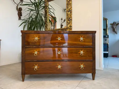 Restaurierte Biedermeier Kommode 3 Ladenkommode Nussholz Antiquität D1044