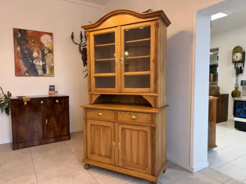 Jugendstil Küchenschrank Naturholz Fichtenholz Turmkredenz Antik Weichholz D1118