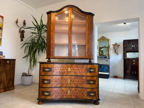 Originale Aufsatzvitrine Aufsatzkommode Vitrine Antiquität Tabernakl D1145