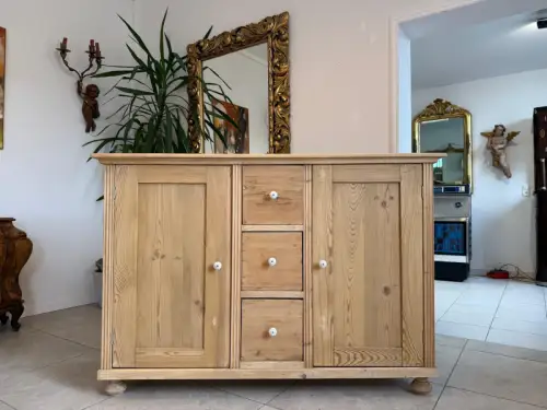 Apothekenschrank 3 Ladenkommode Ladenschrank Weichholz Antik D1165