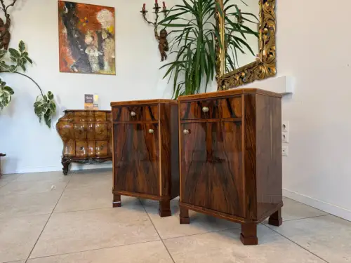 Biedermeier Nachtkasterl Schrankerl 2 Stück Restauriert und Veredelt D1176