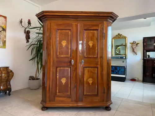 Barocker Hallenschrank Barockschrank Marketerien Antiquität  D1180
