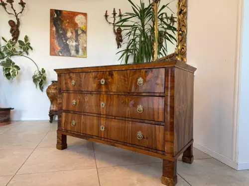 Restaurierte Biedermeier Kommode 3 Ladenkommode Nussholz Antiquität D1173