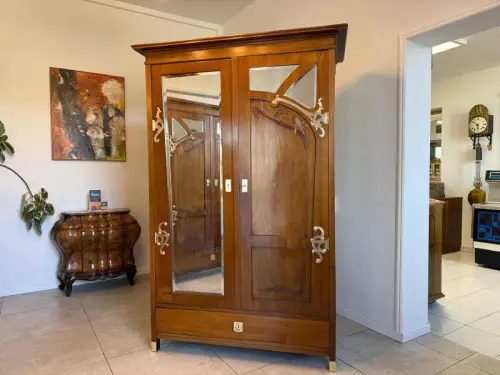 Jugendstil Spiegelschrank Kleiderschrank Bücherschrank Restauriert D1191