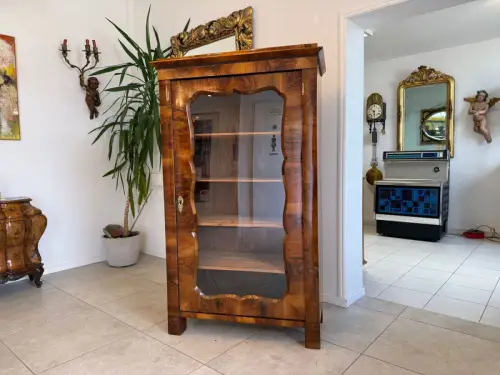 Antike Antiquität Spät Biedermeier Vitrine Bücherschrank Antiquität D1189