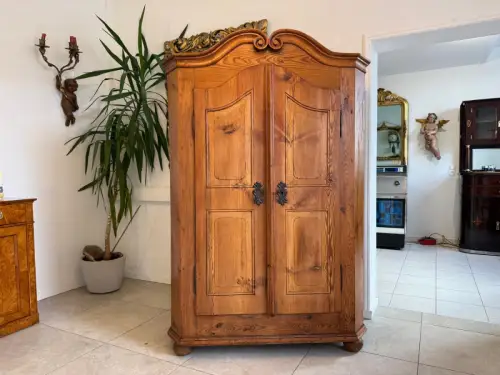 Originaler Bauernschrank Barockschrank Jagdschrank Weichholz Kasten Antik D1203