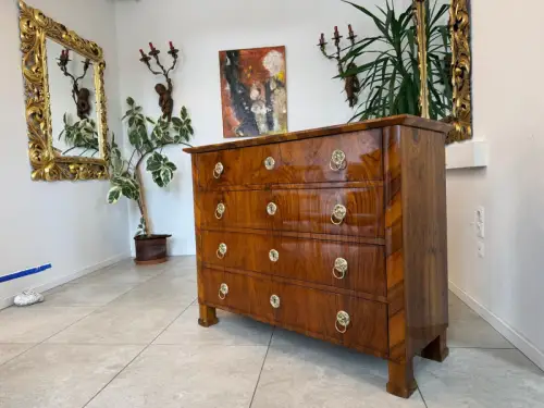 Restaurierte Biedermeier Kommode 4 Ladenkommode Nussholz Antiquität D1197