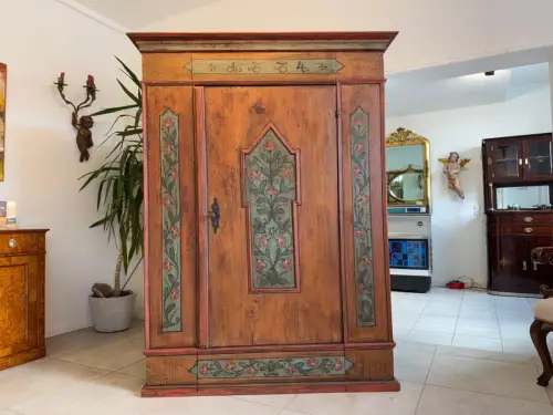 Handbemalter Barockschrank Bauernschrank Bauernkasten Kitzbühel 1822 D1204 Kopie