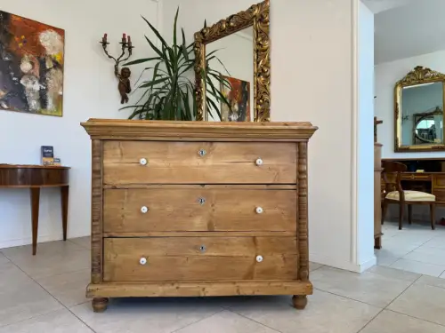 Originale Gründerzeit Kommode Antik 3 Laden aus Fichtenholz Weichholz G2282