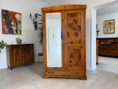 Zirbenholz Schrank Kasten Bauerschrank Kleiderkasten Spiegelschrank G1882