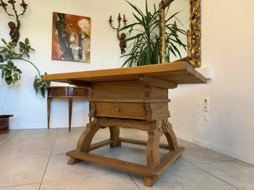 Jogltisch Bauerntisch Eichenholz Hüttentisch Bauernmöbel G2277