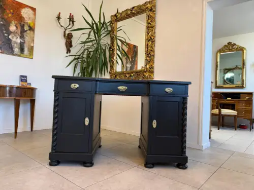 Restaurierter Jugendstil Schreibtisch Sekretär Freisteher Originalstück G2275