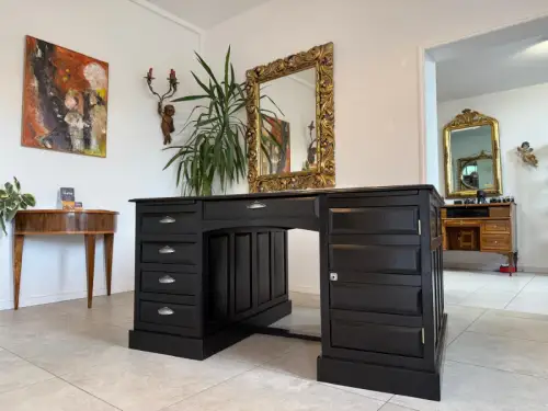 Sale Jugendstil Schreibtisch Schwarz Partnerdesk Partnerschreibtisch G2171